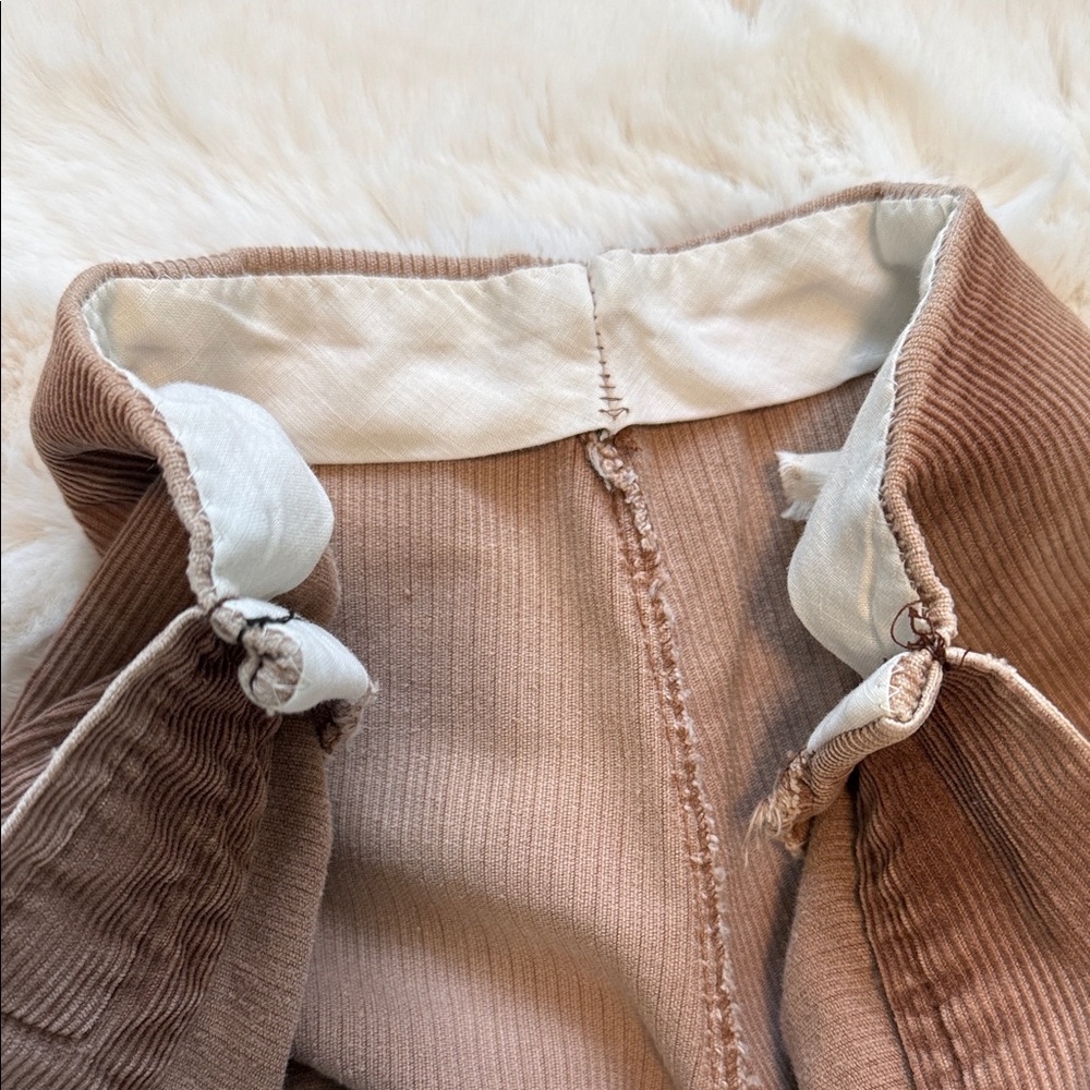 Super Groovy Authentic Vintage 70s Hippie Boho Tan Corduroy Wideleg Flares - Picture 10 of 16